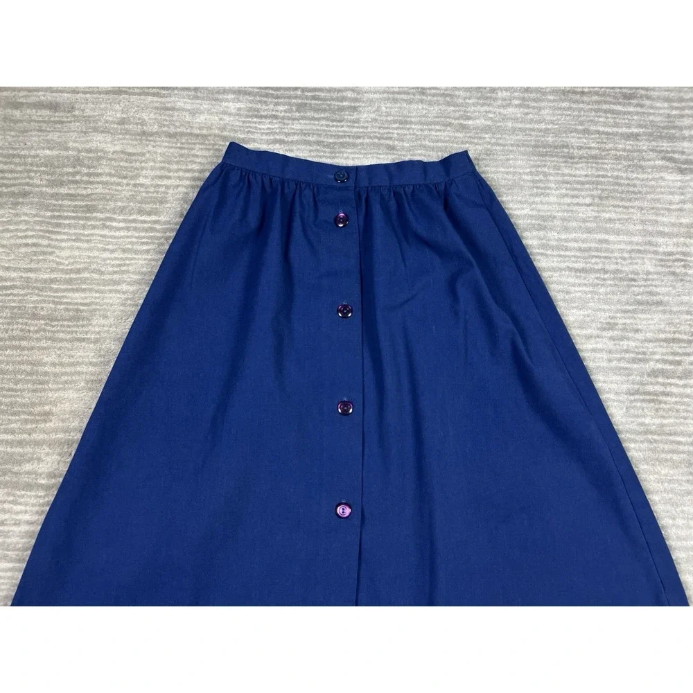 Brenda Johns Skirt Womens‎ Medium Blue A-Line Polyester Blend Midi Made in USA